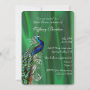 Search for elegant peacock bridal shower invitations Green