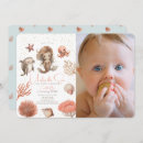 Search for under the sea 1st birthday invitations Mermaid