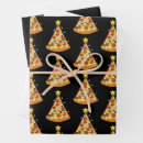 Search for pizza christmas wrapping paper Santa