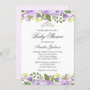 Search for purple princess baby shower invitations Watercolor