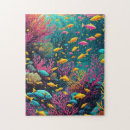 Search for tropical fish puzzles Watercolor