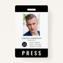 Search for press pass id badges Black
