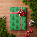 Search for green christmas trees wrapping paper Retro