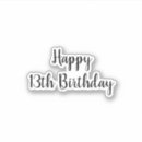 Search for 13th birthday party stickers 13 years old