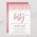 Search for girly 40th birthday invitations Rose gold