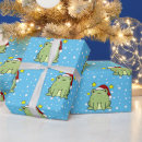 Search for christmas frog wrapping paper Blue