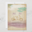 Search for tandem bicycle wedding invitations Watercolor