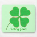 Search for green shamrocks mousepads Four leaf clover