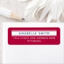 Search for red and white return address labels Modern typography