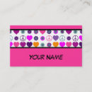 Search for peace business cards Retro