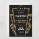 Search for 1920s engagement party invitations Black and gold