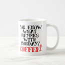 Search for rhyme mugs Java