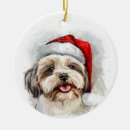 Search for shih tzu christmas tree decorations Santa