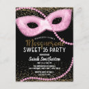 Search for pink gold masquerade party invitations Mardi gras
