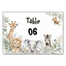 Search for safari table cards Baby shower table number