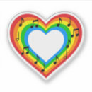 Search for musical notes with hearts stickers Band