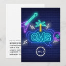 Search for neon graduation invitations Retro