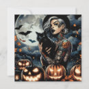 Search for broom invitations Black cat