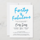 Search for forty and fabulous 40th birthday invitations Black and white