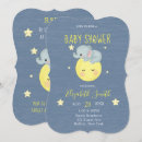 Search for moon and stars baby boy shower invitations For kids