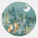 Search for fox family stickers Watercolor
