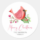 Search for watercolor cardinal bird stickers Merry christmas