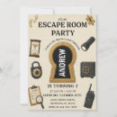 Search for clue birthday invitations Escape room