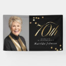 Search for 70th birthday banners Black and gold