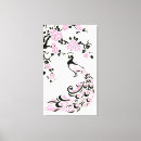 Search for pink cherry blossom canvas prints Bird