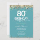 Search for happy 80th birthday invitations Gold