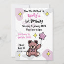 Search for girl teddy bear birthday invitations Adorable