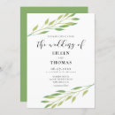 Search for olive leaves invitation wedding invitations Green and white