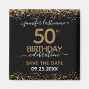 Search for 50th birthday save the dates Gold
