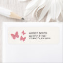 Search for pink butterfly return address labels Feminine