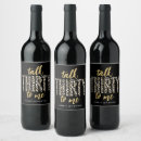 Search for 30th birthday bottle labels Black and gold