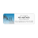 Search for tropical beach return address labels Blue