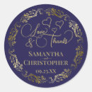 Search for gold navy wedding stickers Love and thanks