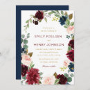 Search for watercolor flowers wedding invitations Burgundy