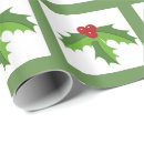 Search for holly and berries wrapping paper Modern