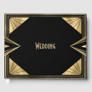 Search for art deco wedding guest books Black and gold