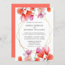 Search for gold and coral wedding invitations Couple