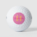 Search for pink golf balls Monogram initials letter monogrammed