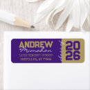 Search for purple graduation return address labels Purple and gold