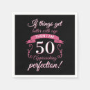 Search for funny 50th birthday napkins Pink
