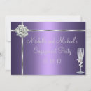 Search for purple and silver engagement party invitations Flowers