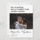Search for change of plans wedding announcement cards Love is patient