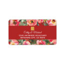 Search for chinese flower return address labels Red