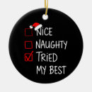 Search for naughty santa christmas tree decorations Matching