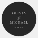 Search for black and white monogram wedding stickers Script
