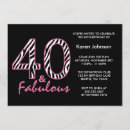 Search for animal 40th birthday invitations Pink